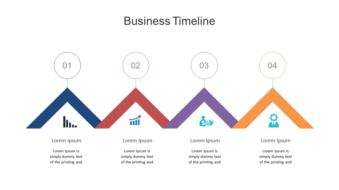 Present Project Phases with Business Timeline Icons
