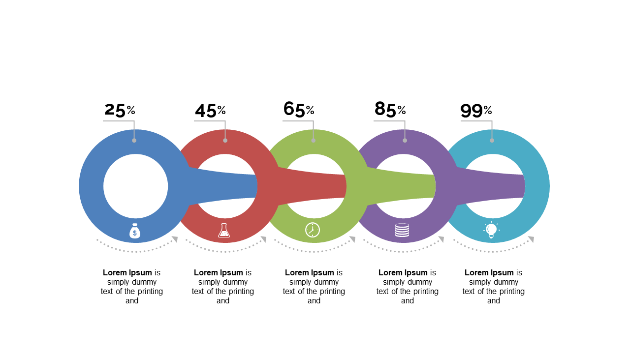 Illustrate Progress with Circular Steps and Labels