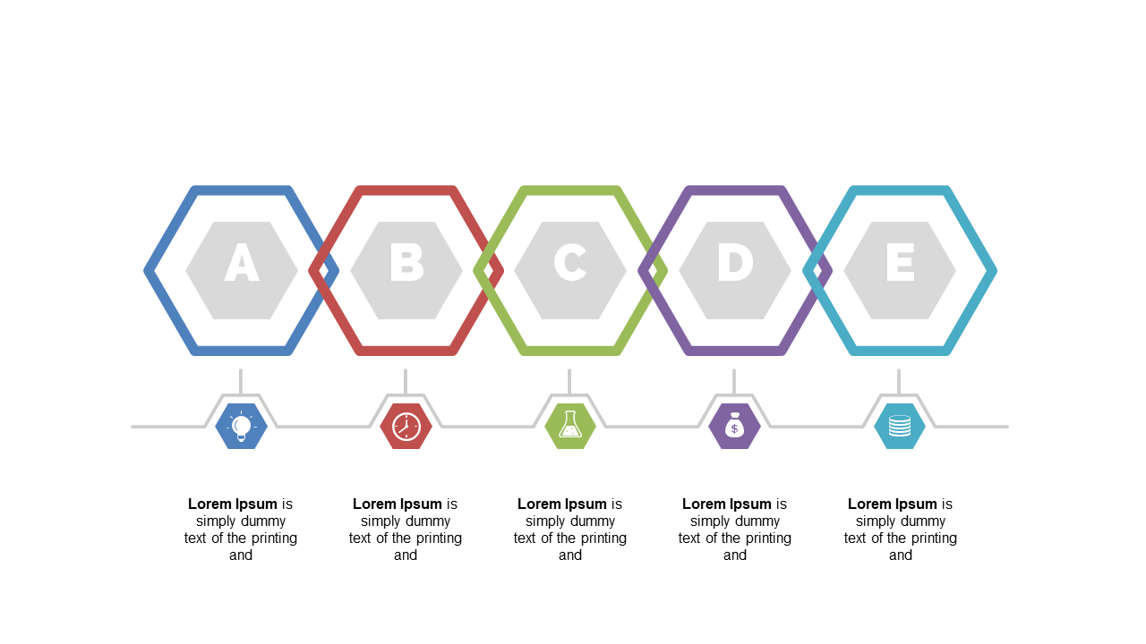 Showcase Step-by-Step Process with Hexagonal Flow