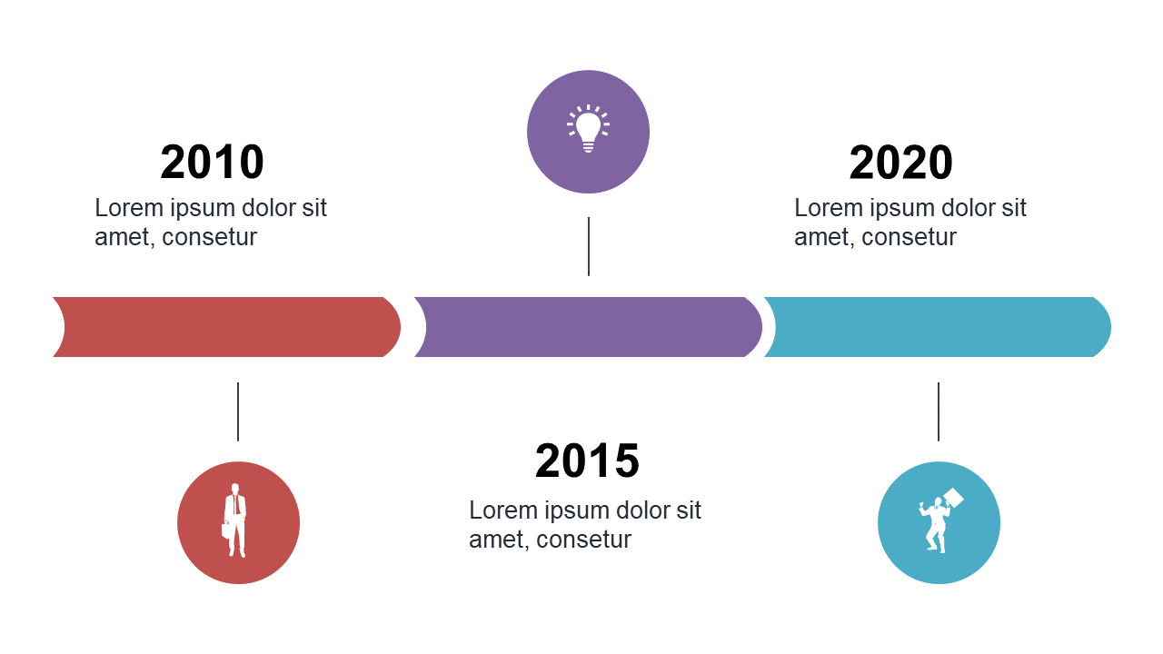 Present Chronological Events with Horizontal Timeline