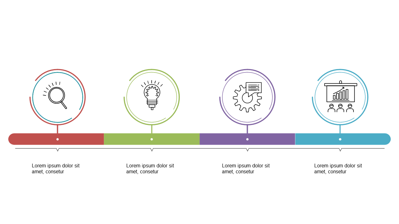Illustrate Business Processes with Circular Icon Steps