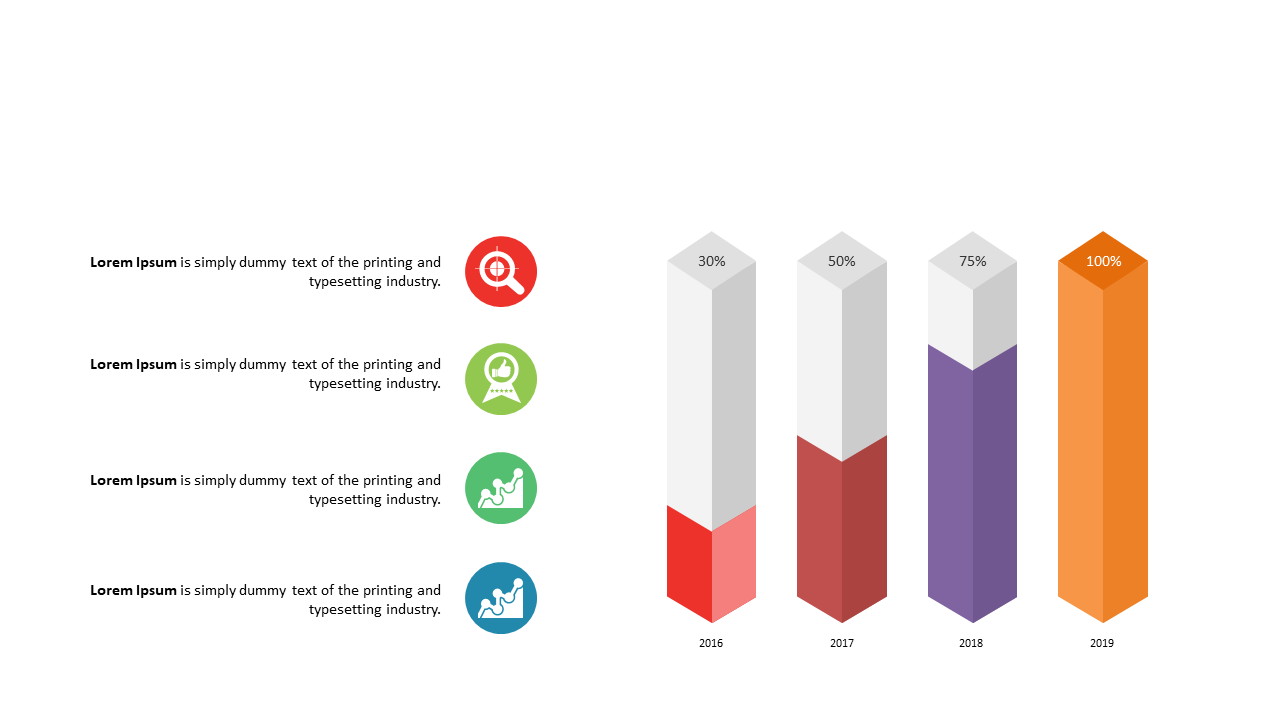 Present Data with 3D Column Chart and Icons