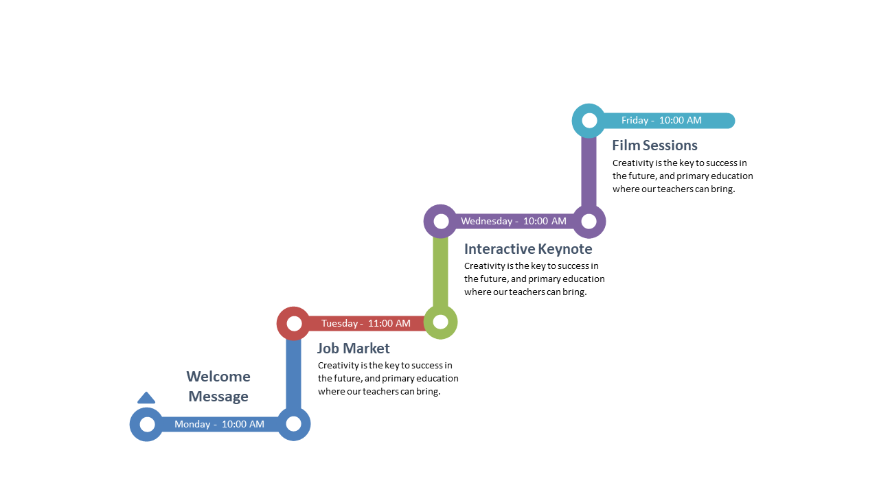 Schedule Events with Colorful Timeline Layout