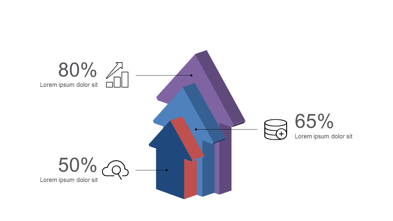 Present Business Metrics with 3D Stacked Arrows