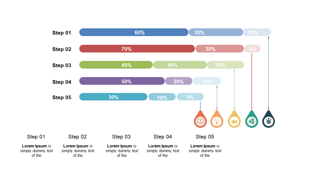 Illustrate Progress with Horizontal Steps Layout