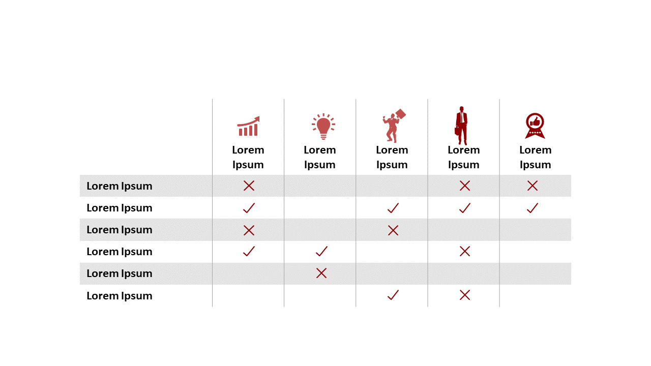 Differentiate Features with Comparison Table