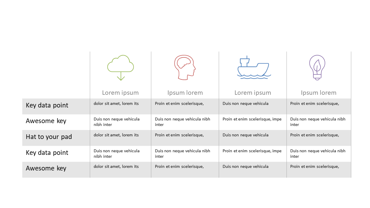 Four-Column Infographic for Data Presentation
