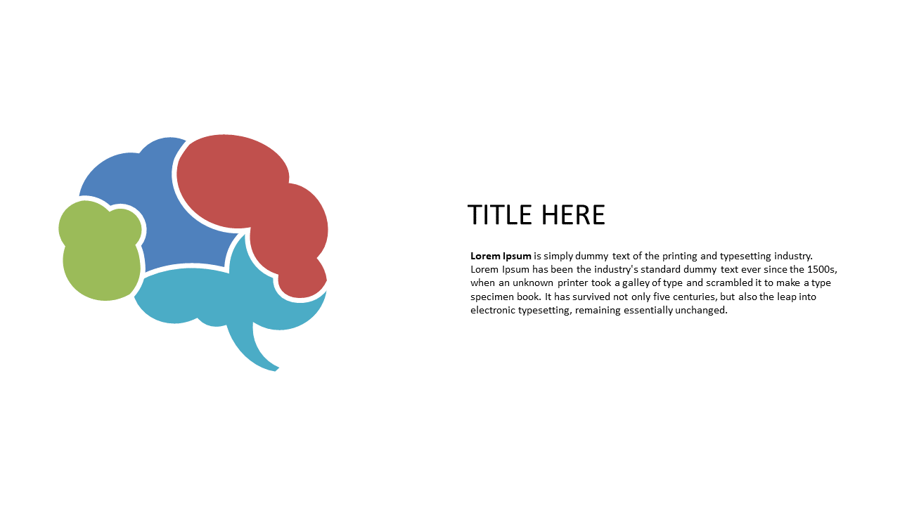 Brain Diagram with Text Placeholder for Presentations