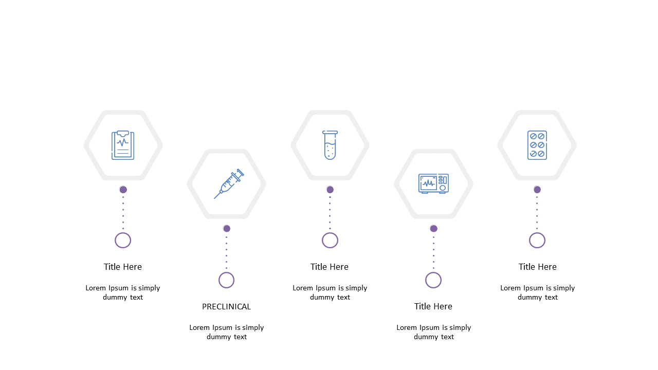 Showcase Sequential Steps with Hexagonal Process Diagram