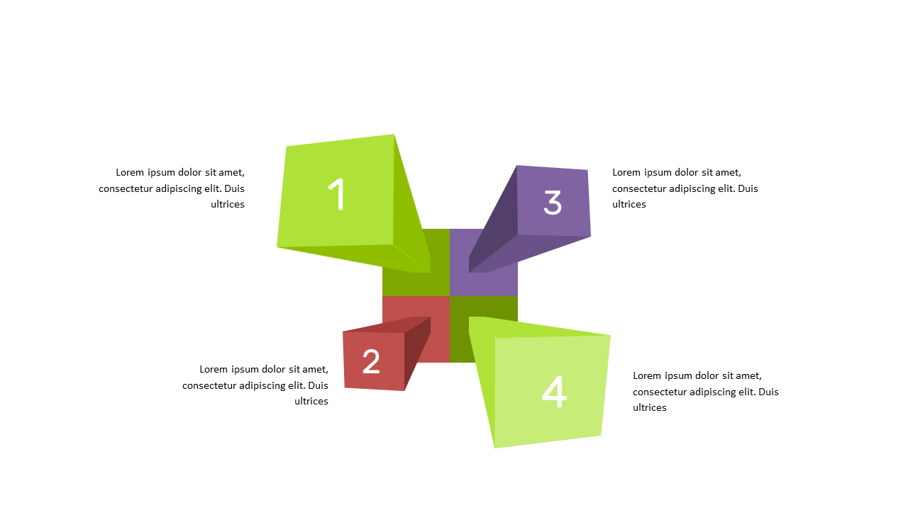 3D Quadrant Layout for SWOT Analysis Presentations