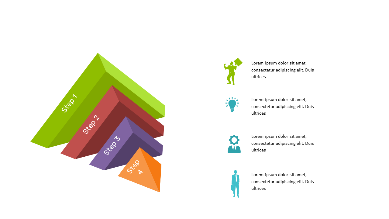 Present Sequential Steps with 4-Step Pyramid Layout