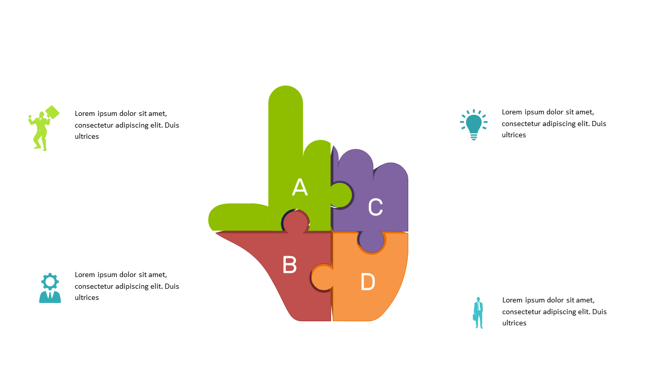 Showcase Concepts with Hand-Shaped Puzzle Layout