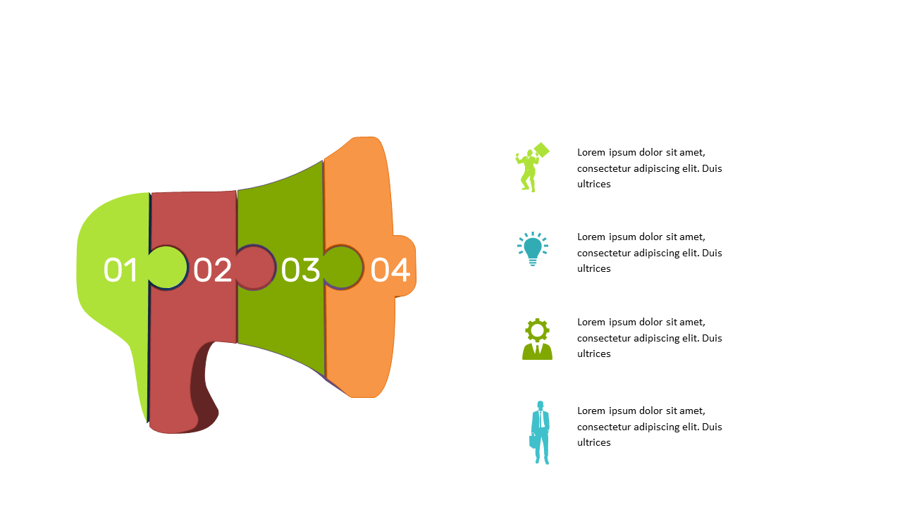 Highlight Marketing Steps with Colorful Megaphone