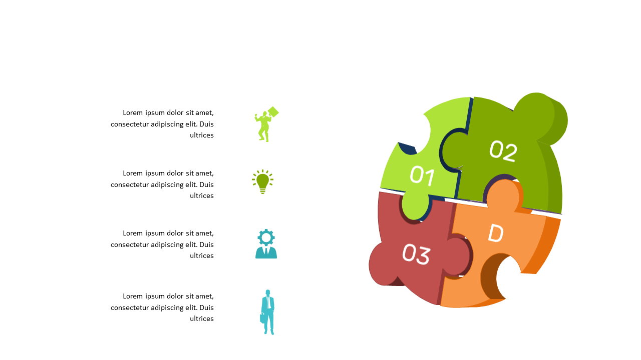 Illustrate Collaboration with Segmented Puzzle Pieces