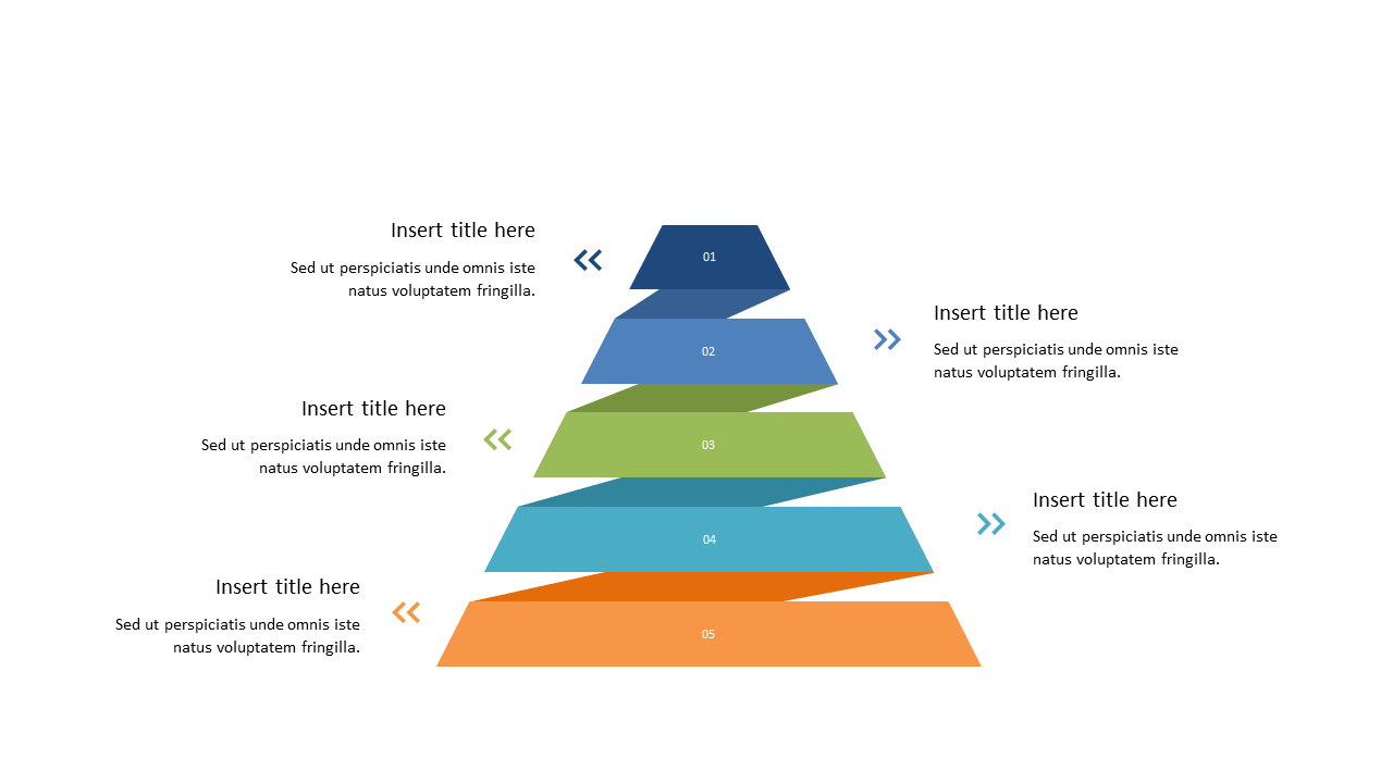 Outline 5-Step Process with Layered Pyramid