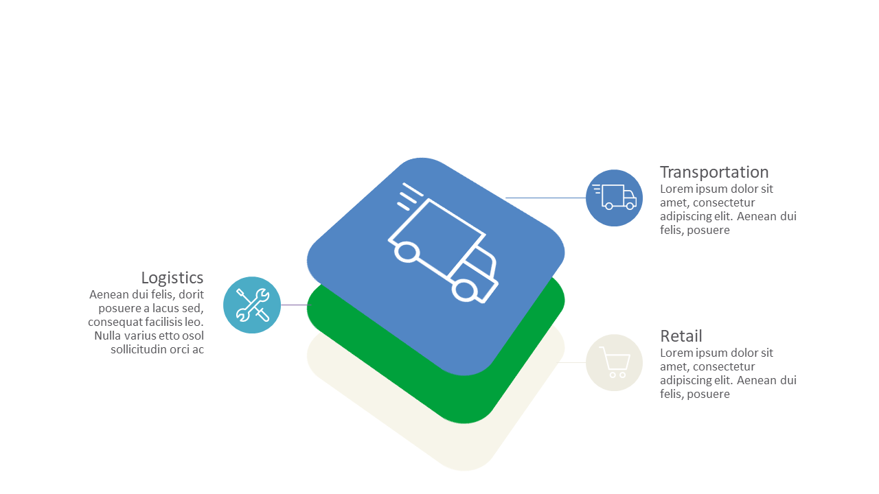 Highlight Sectors with Layered Square Infographic