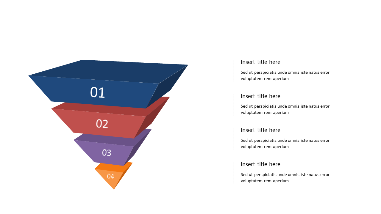 Illustrate Customer Conversion Stages with 3D Funnel