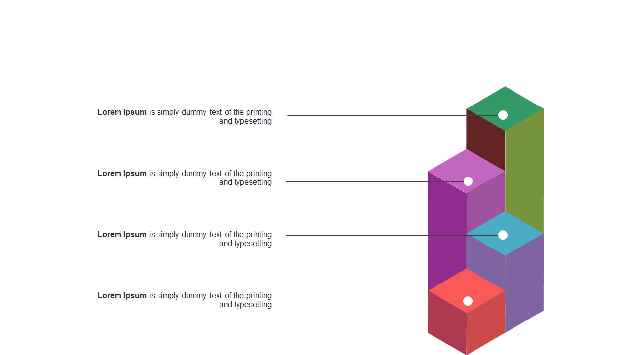 Showcase Features with Colorful Stacked Cubes