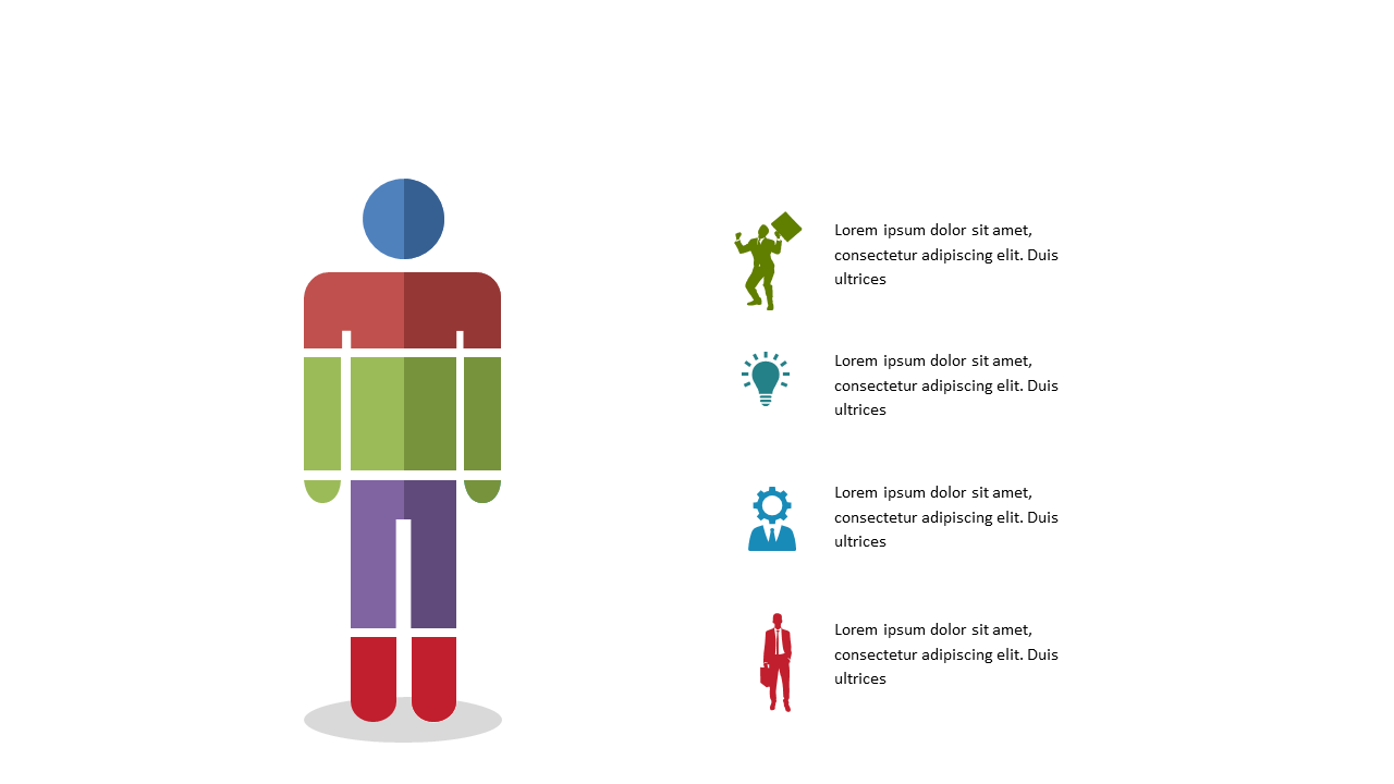 Represent Key Messages with Human Icon Infographic