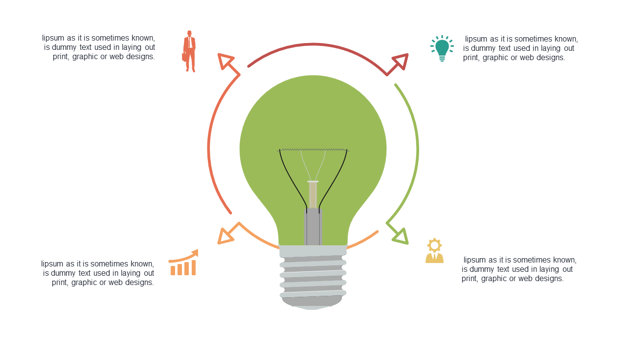 Present Ideas with Segmented Light Bulb Infographic