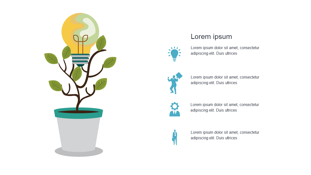 Present Growth Concepts with Light Bulb Infographic