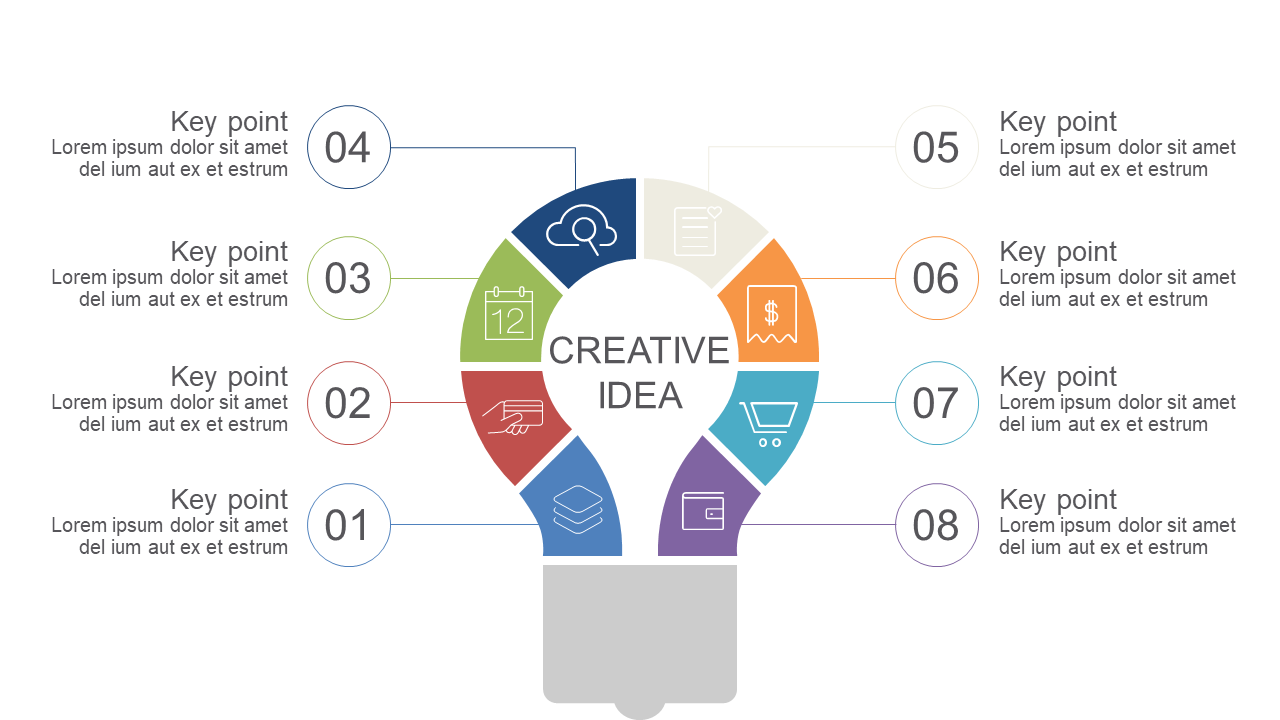 Illustrate 8-Step Creative Process with Circular Design