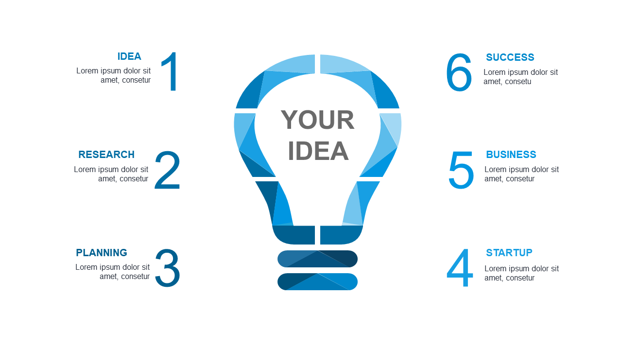 Illustrate Idea Generation Steps with Light Bulb Design