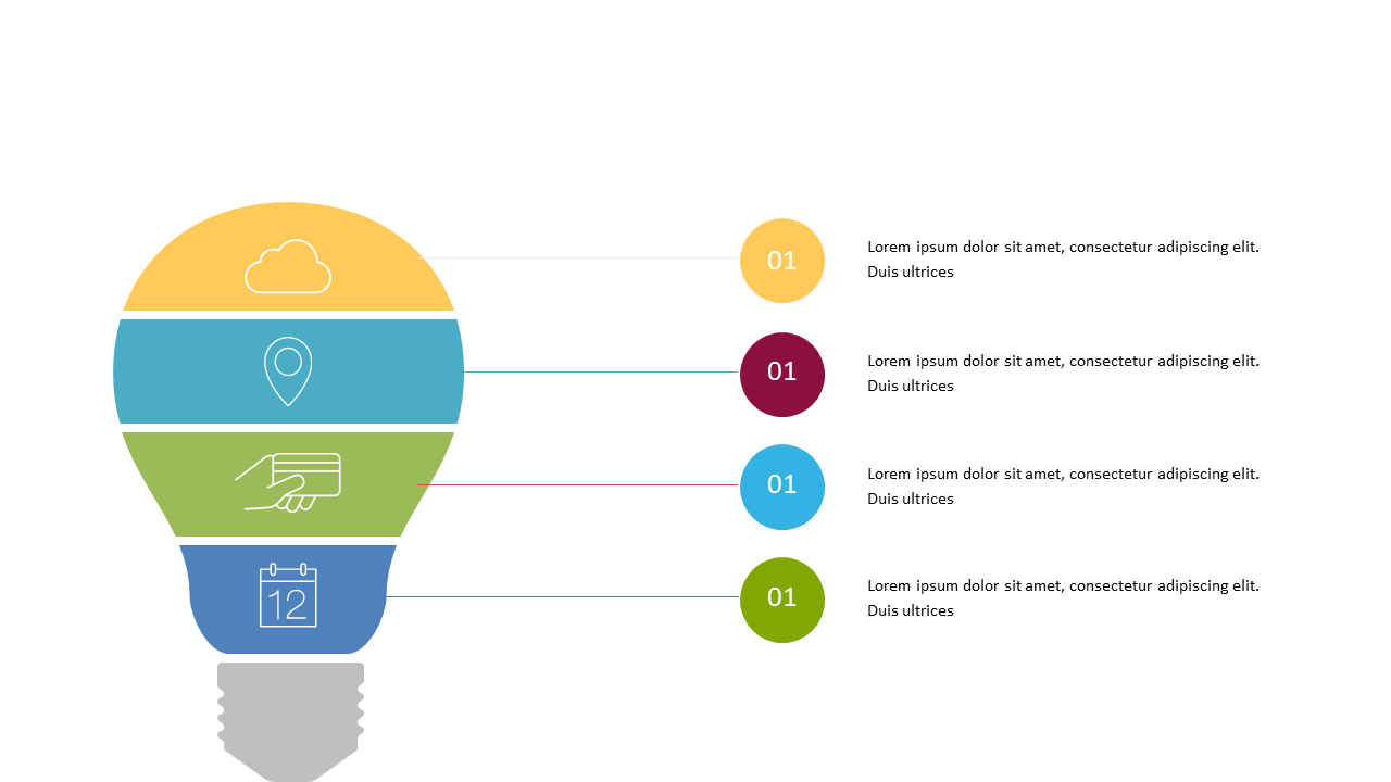 Visualize 4-Step Process with Light Bulb Infographic