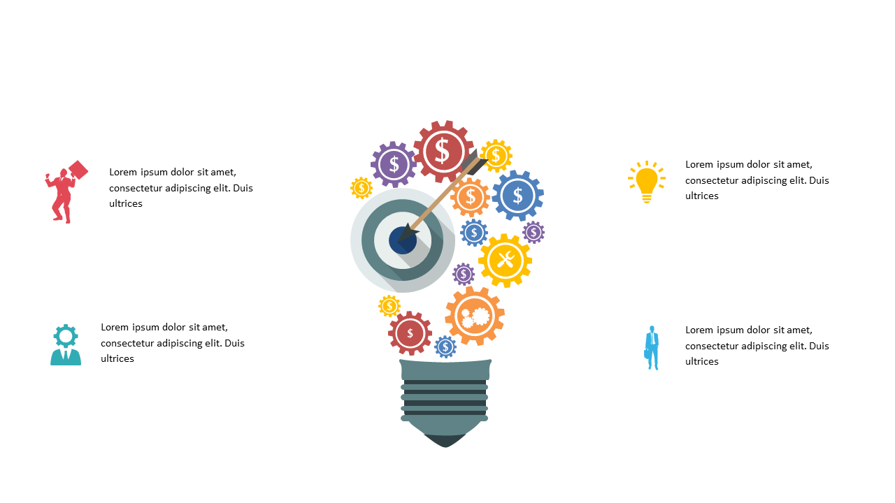 Present Marketing Strategies with Light Bulb Layout