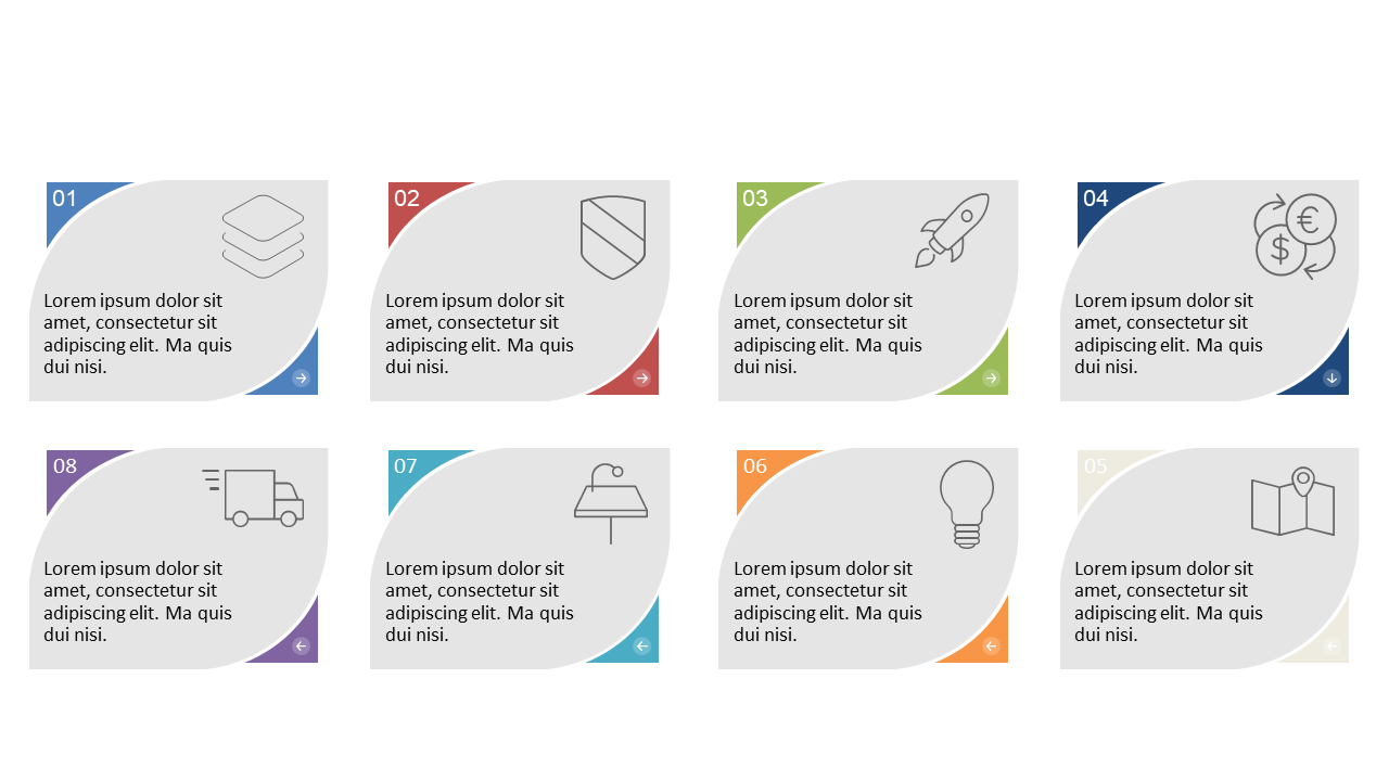Outline Workflows with Colorful Step Icons