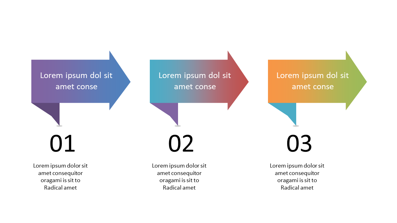 Showcase Steps with Colorful Arrow Layout