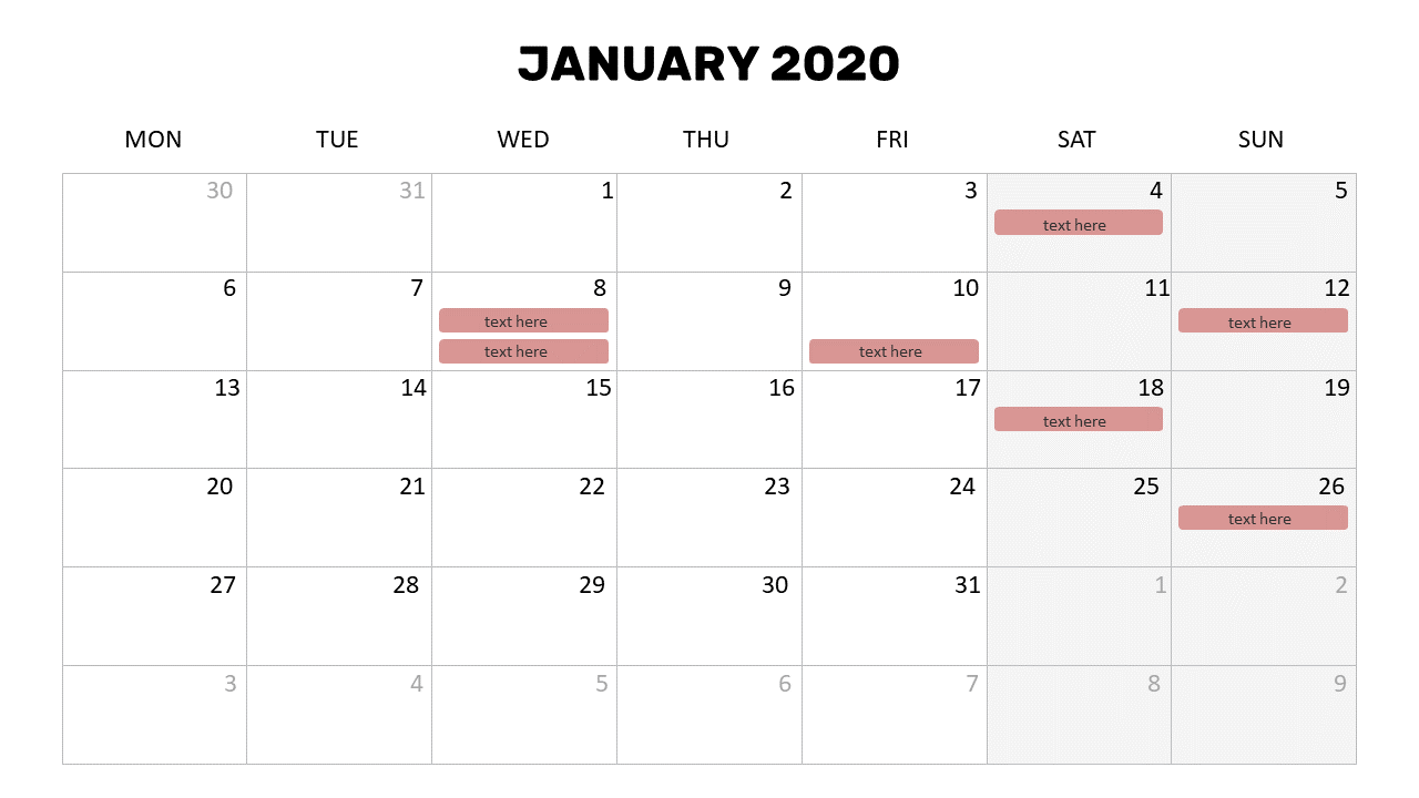 Monthly Calendar for Event Scheduling