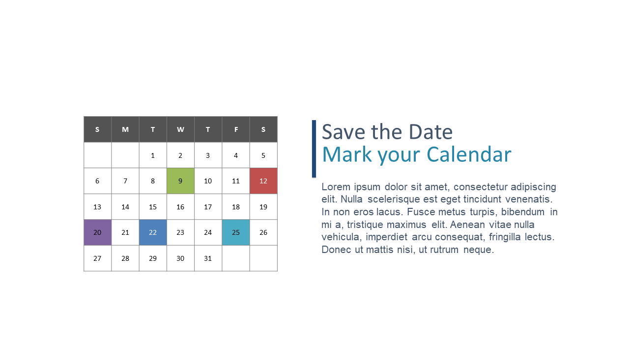 Event Planning Calendar Template