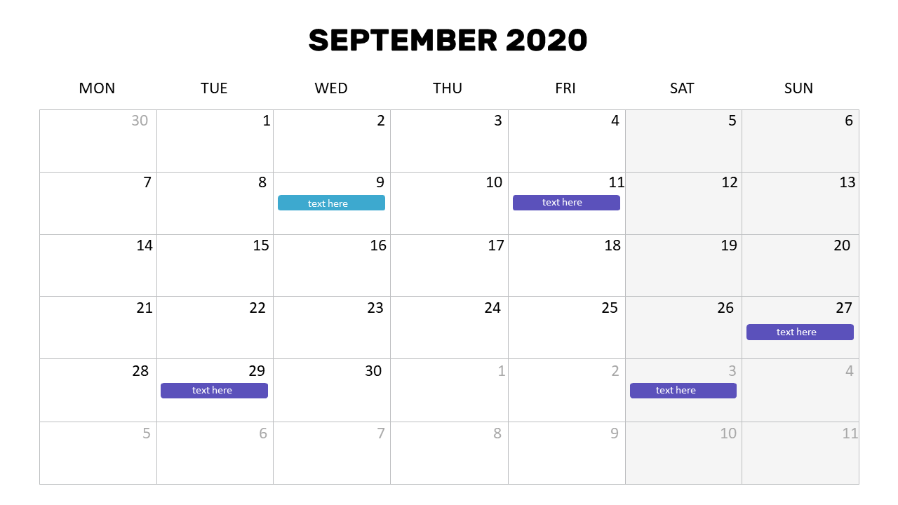 Monthly Calendar for Event Scheduling V4