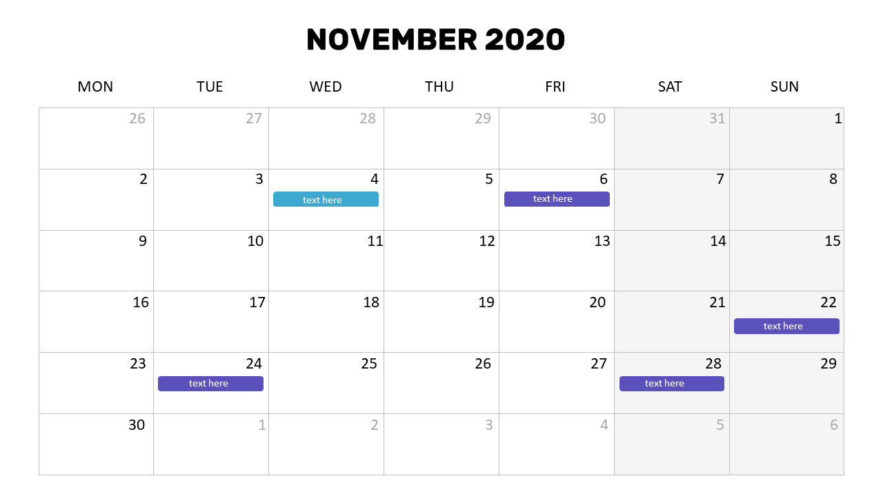 Monthly Calendar for Highlighting Key Events