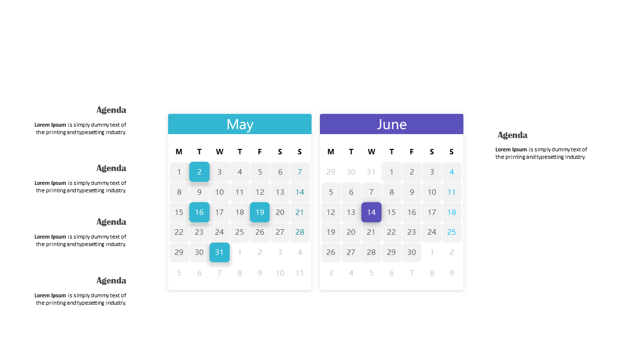 Highlight Monthly Agenda with Summaries