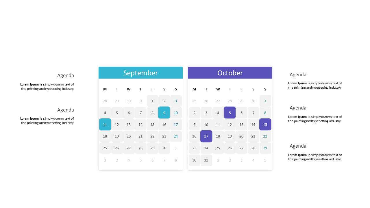 Color-Code September and October Agendas