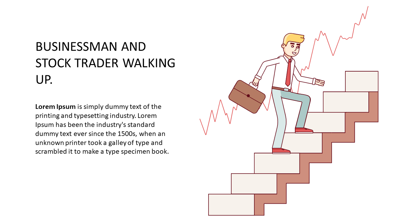 Showcase Growth Metrics with Businessman Climbing Steps