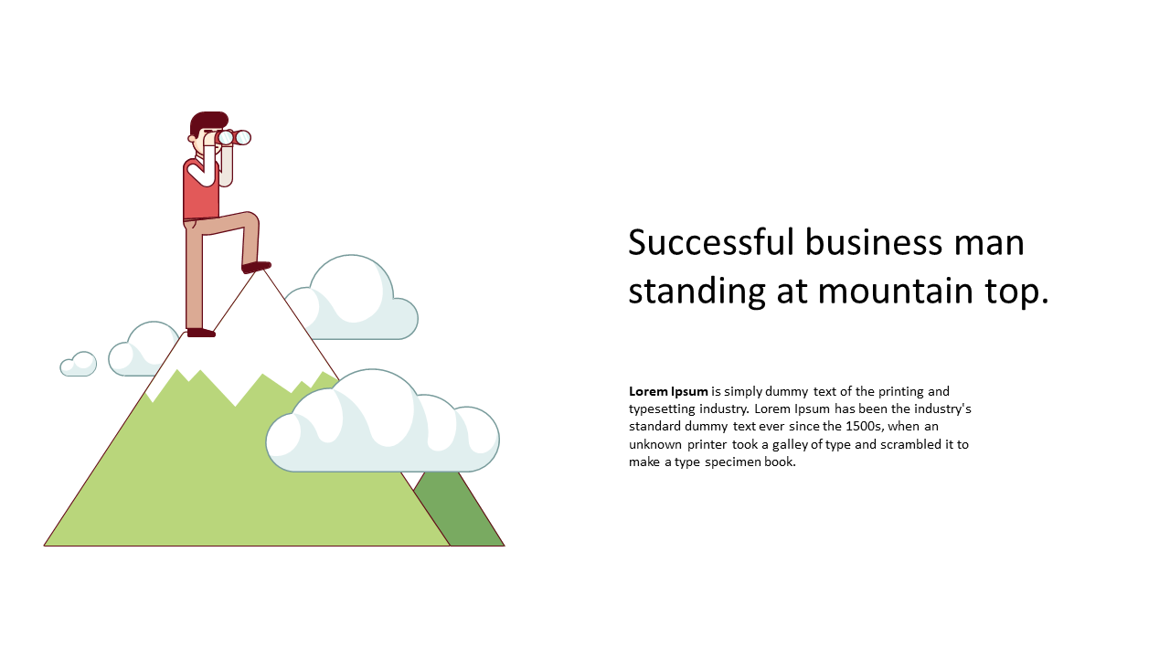 Visualize Business Success with Mountain Climb Illustration