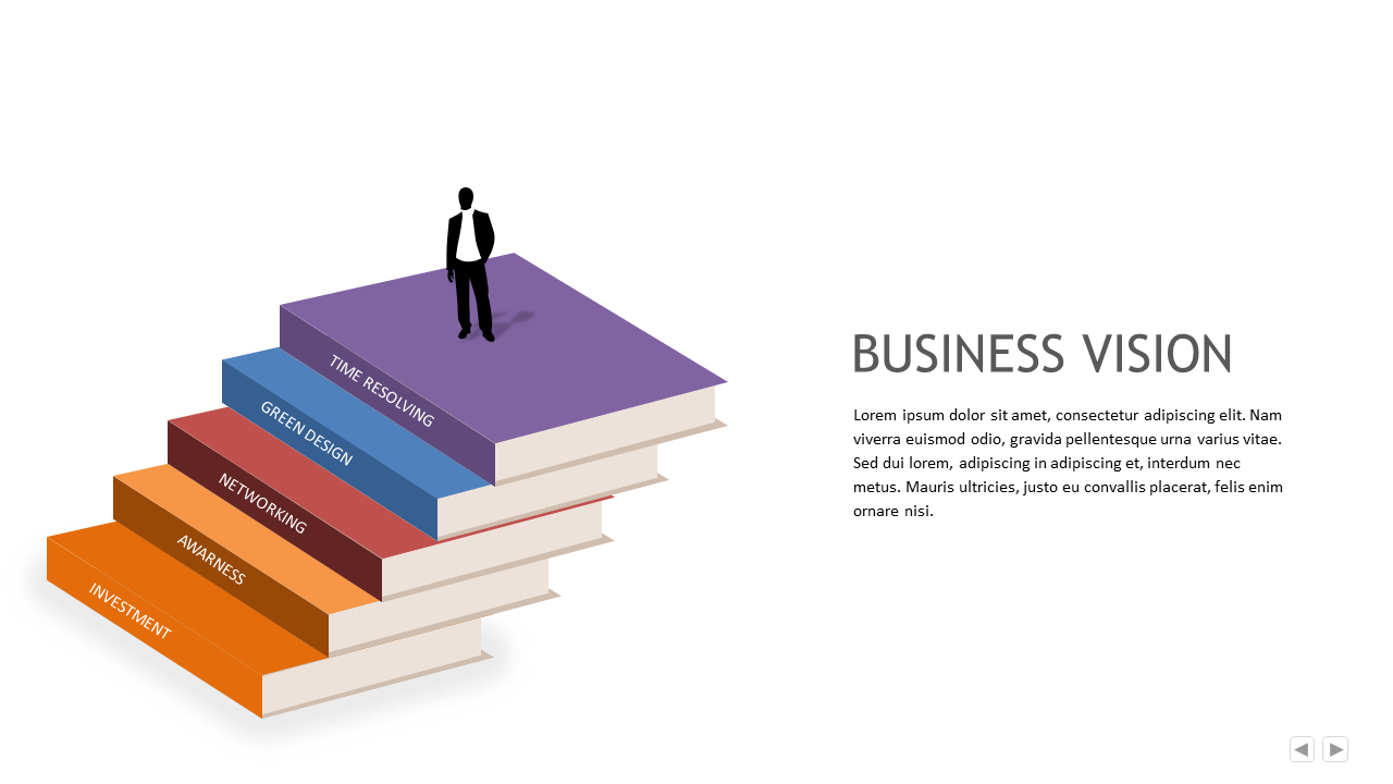 Present Business Vision with 3D Book Stack