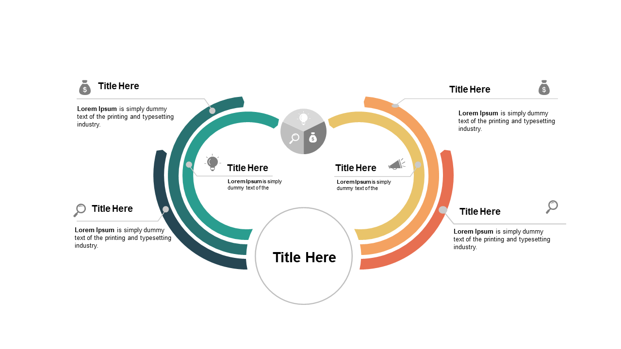 Colored Bulb Diagram for Creative Presentations