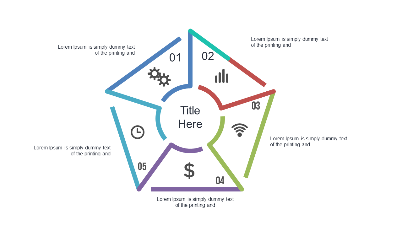 Engage with Colorful 5-Step Process Diagrams