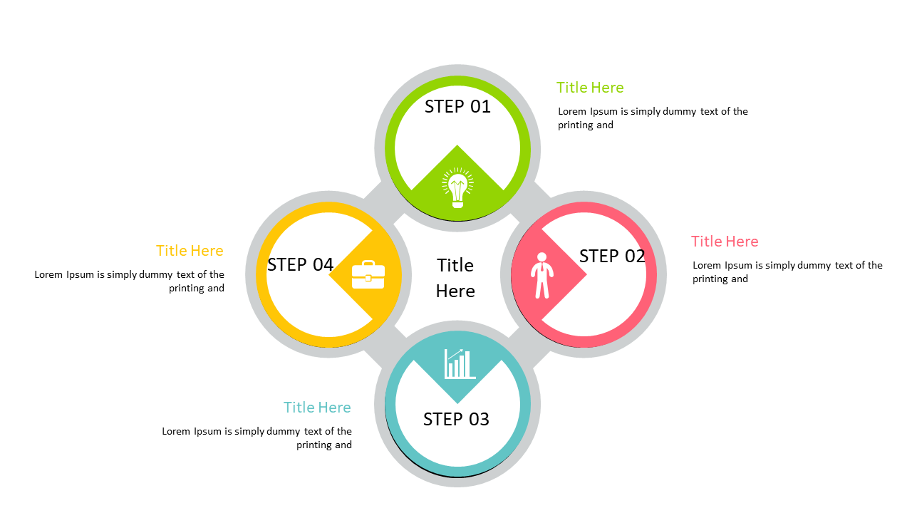 Engage Audiences with Colorful 4-Step Process Flow