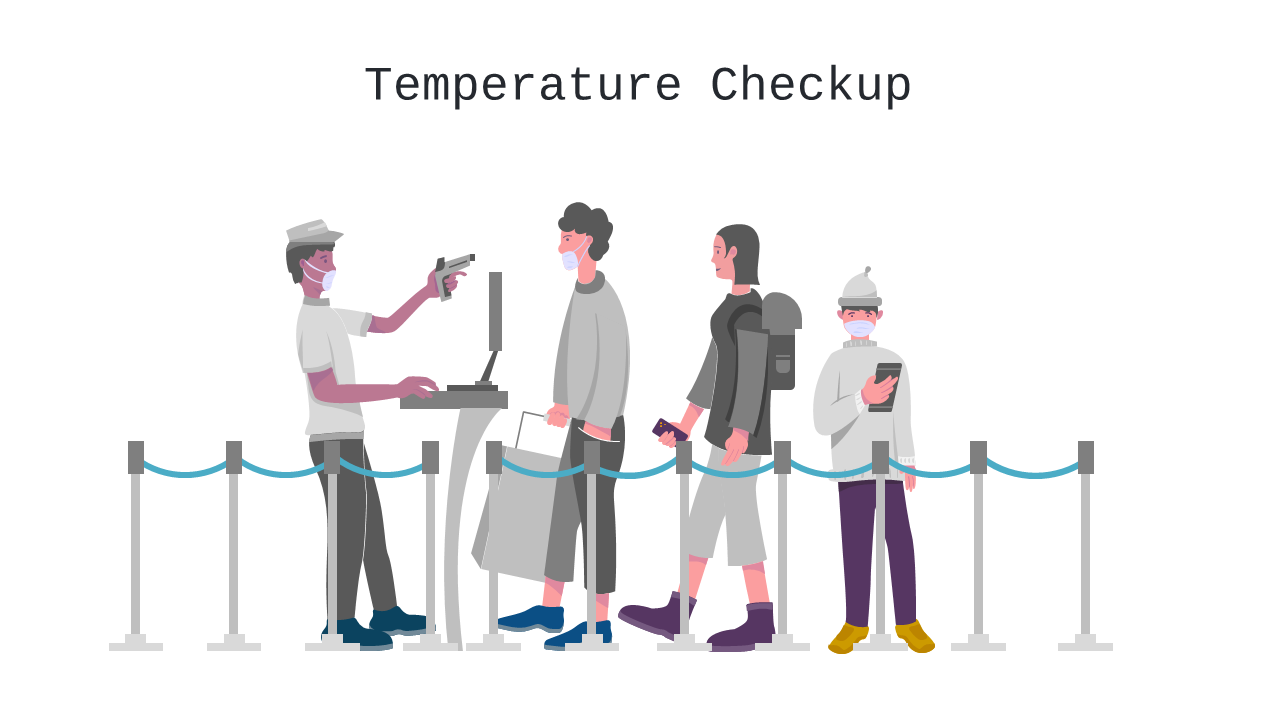 Temperature Check Process Illustration for Healthcare