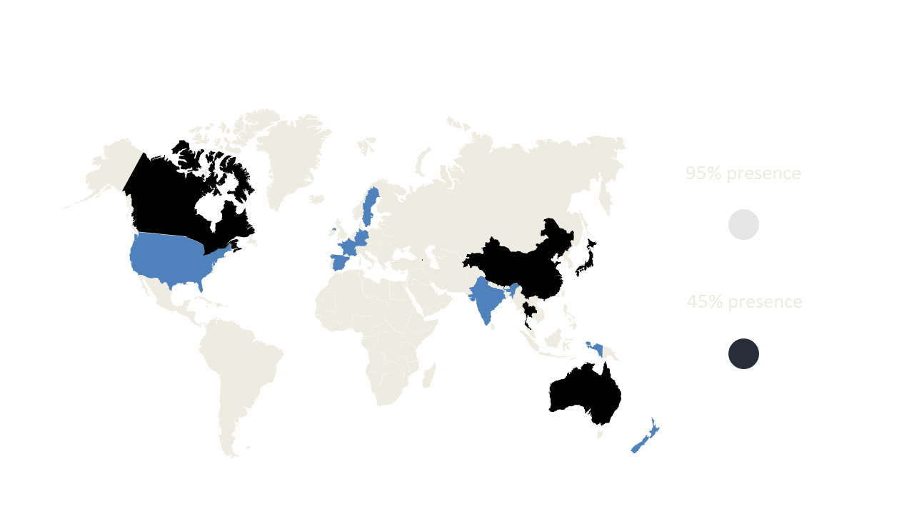 Global Presence Map for Business Strategy Presentations