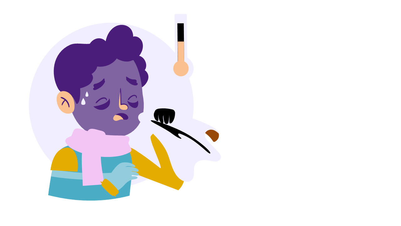 Sick Character Illustration for Health Awareness