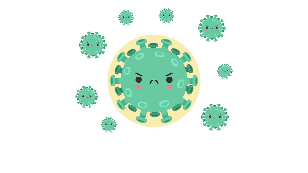 Cartoon Virus Illustrations for Engaging Presentations