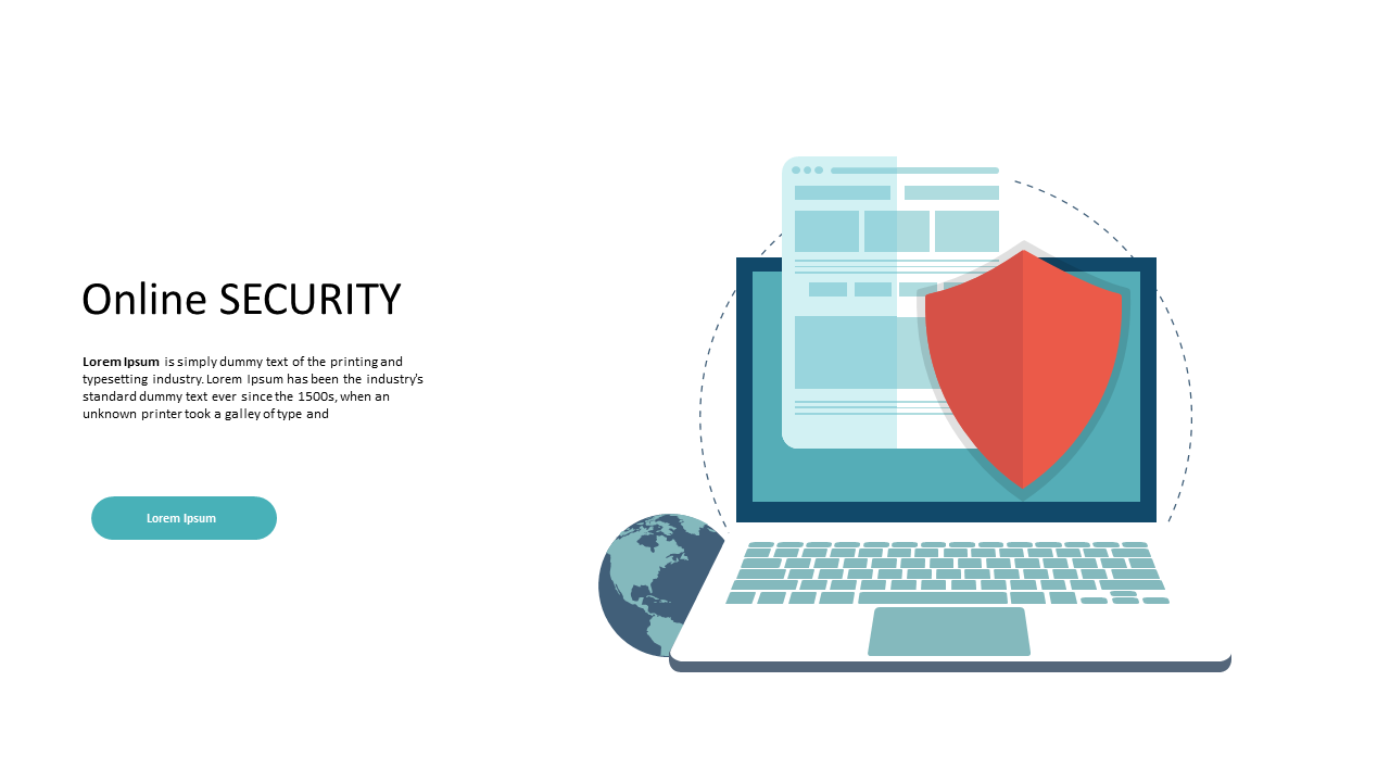 Online Security Graphic with Laptop and Shield