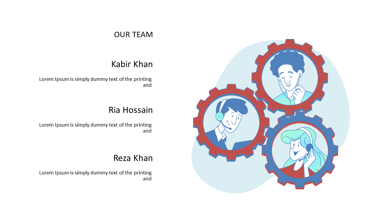 Team Introduction with Gear Illustrations