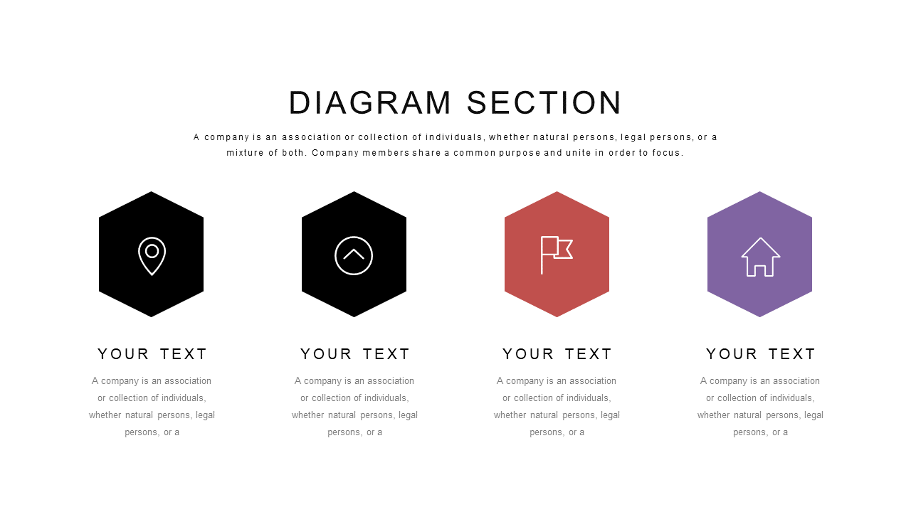 Present Key Concepts with Hexagonal Icons